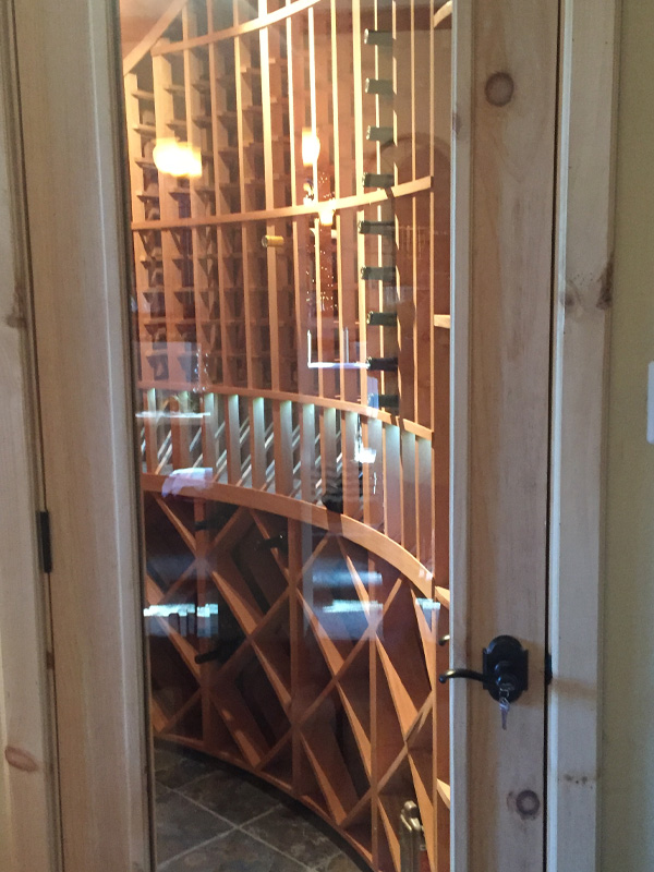 wood marble wine cellar